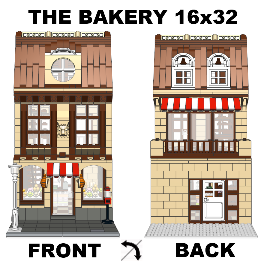   LEGO Custom Modular Building Instruction Bakery   10224 10182 